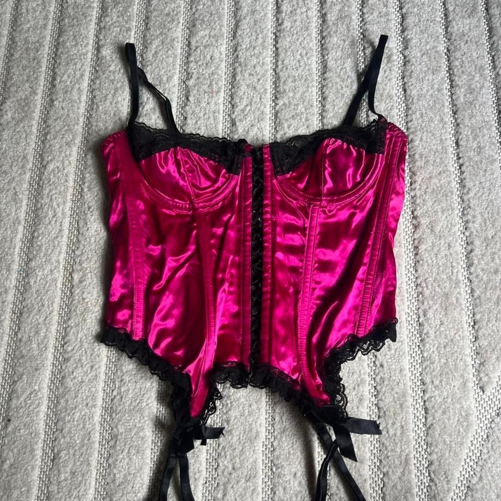 VTG 80s Pink corset top size 36 fairy whimsy party festivals